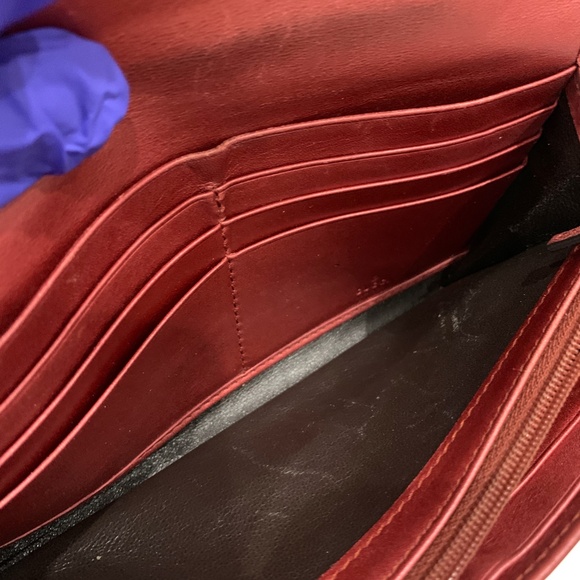 Gucci Red Lovely Heart Guccissima Long Wallet Sku#85603(Gently used,color fading - Picture 11 of 16